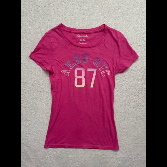 Aeropostale Magenta Graphic Tee - Picture 1 of 2